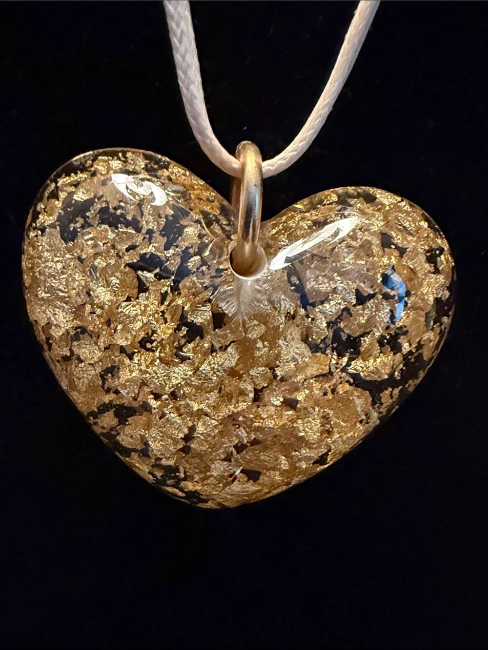 Gold Fleck Heart Pendant Necklace - Women's Jewelry